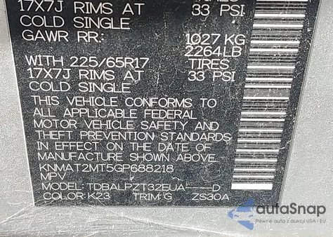 2016 Nissan Rogue S/Sl/Sv z USA, uszkodzony, nr VIN KNMAT2MT5GP688218